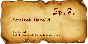 Szvitek Harald névjegykártya